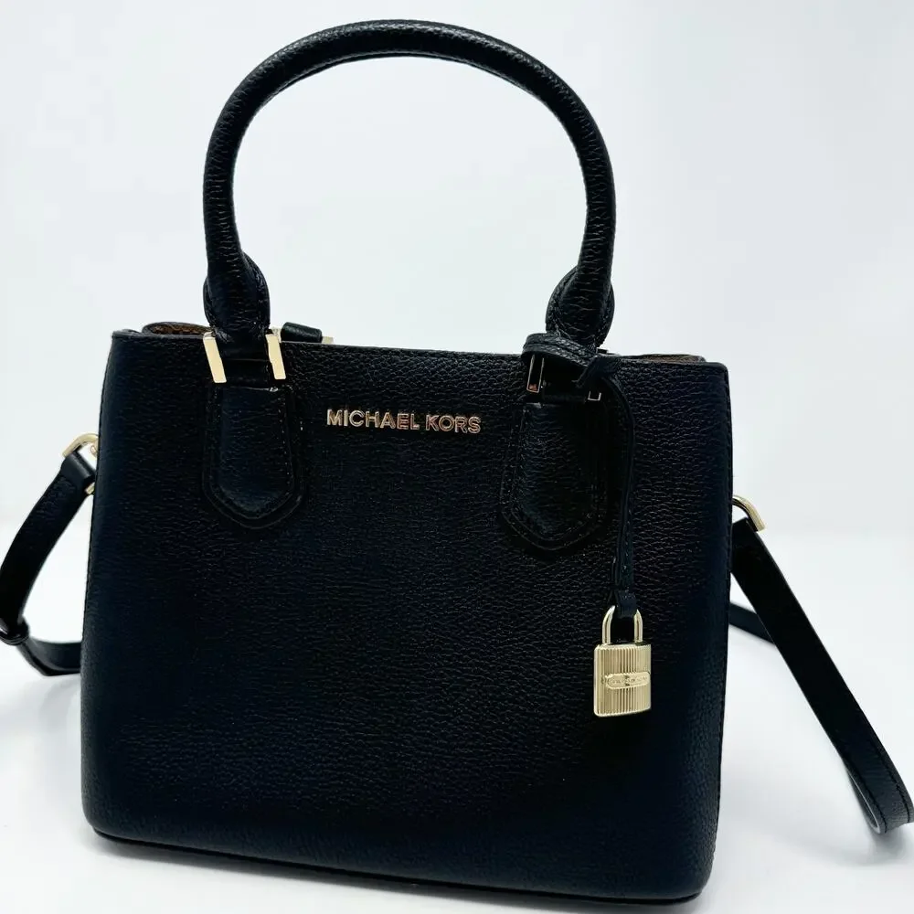 Michael Kors Black Leather Crossbody Purse - Picture 8 of 12
